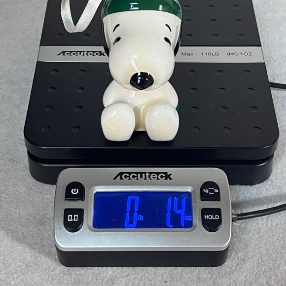 Peanuts Snoopy Plastic Christmas Tree Holiday Ornament 3.5" Green Stocking Hat - Picture 13 of 14